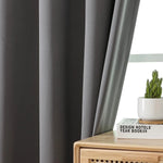 rideau moderne gris uni opacité 100% polyester fenêtre plate salon 132x160cm 1pc