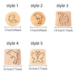 support vaisselle dessin animé poisson gravure bois clair naturel simple antidérapant maison