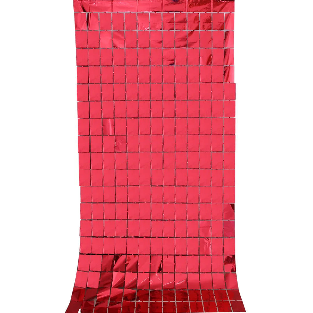 rideau décoratif moderne argent bleu or rose mosaïque carrés brillants opacité adhésif double face