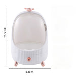 boîte rangement cosmétique transparente moderne verre vert blanc produits cosmétiques grande capacité poignée pivotante