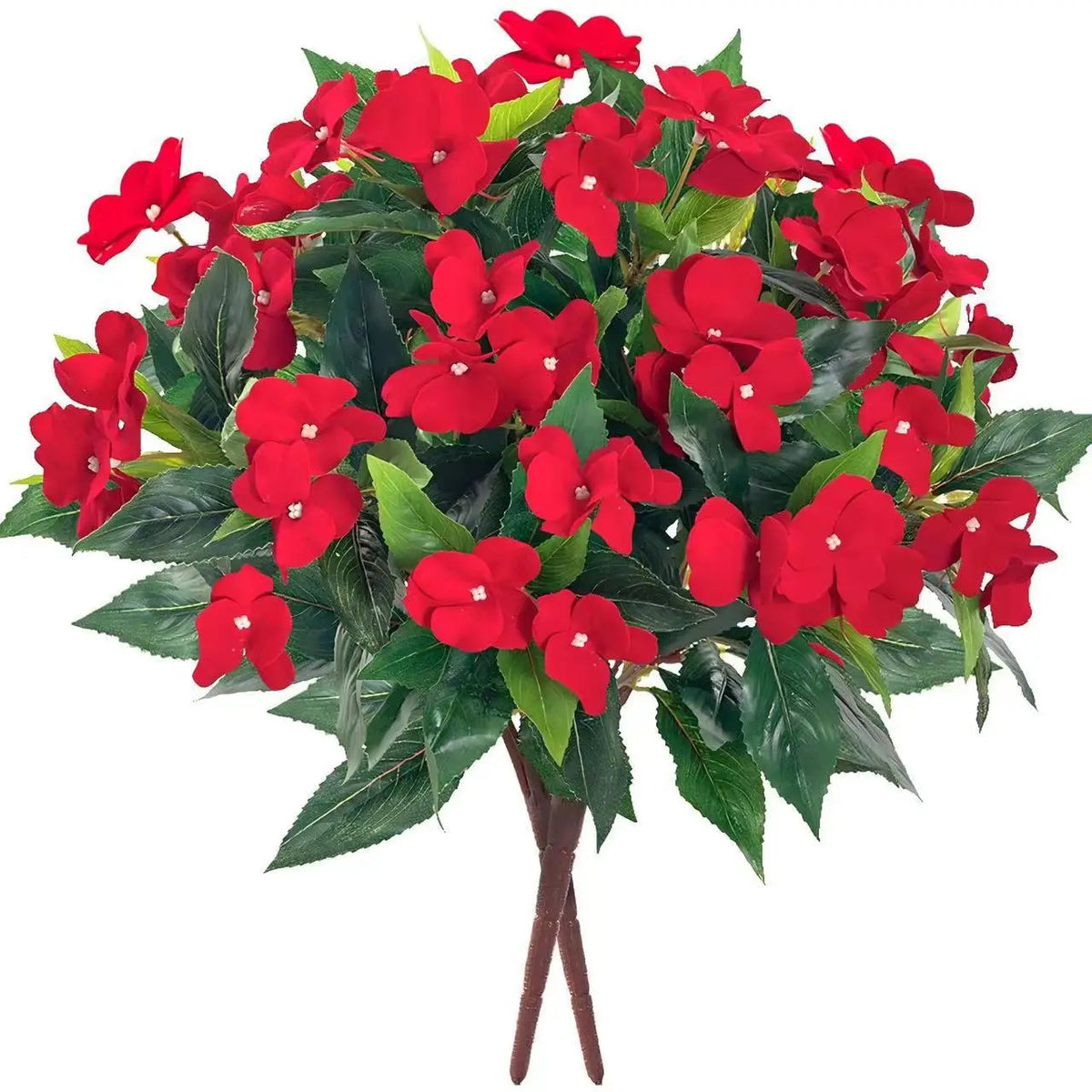 bouquet artificiel fleurs soie rouge blanc rose jaune violet feuilles vertes moderne extérieur mariage