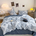 taies d'oreiller rectangulaires motif géométrique carreaux gris moderne 100% polyester 48x74cm enveloppe double inclusion