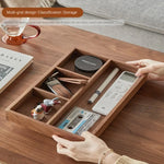 boîte rangement multi compartiments marron foncé moderne stylos télécommandes clés pistaches noix cajou