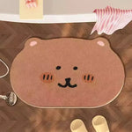 tapis bain rose ours motifs floraux antidérapant intérieur extérieur 30x50cm 40x60cm 50x80cm
