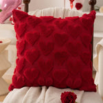 coussin rouge motif cœurs doux opacité 45cm 45cm lit décoration romantique polyester coton