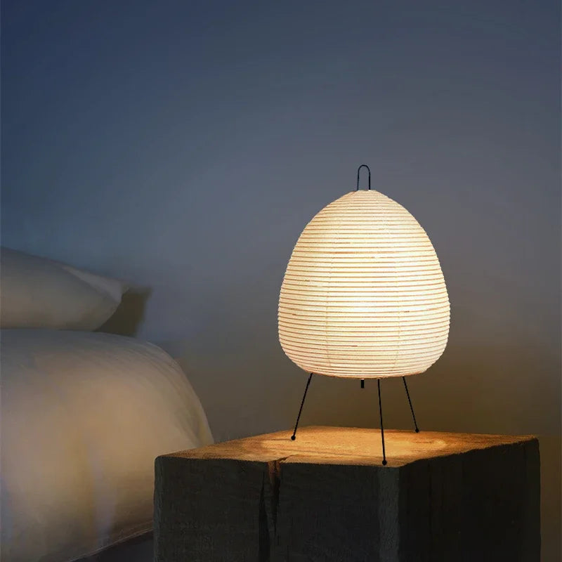 lampe table moderne papier rayures horizontales blanc ivorie interrupteur tactile 10w led chambre coucher