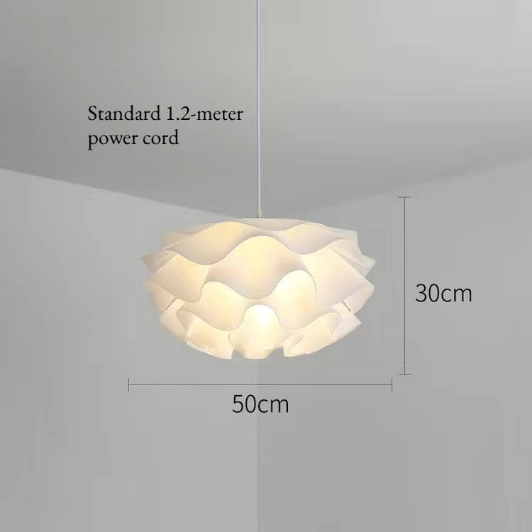 lampe suspendue moderne plissé blanc chambre salon salle manger