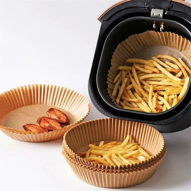 filtres papier cuisine sans huile rayures beige pratique économiques tapis cuisson friteuse air resistant