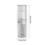 porte brosses dents dentifrice transparent gris minimaliste rayures cannellees travel toothbrush holders