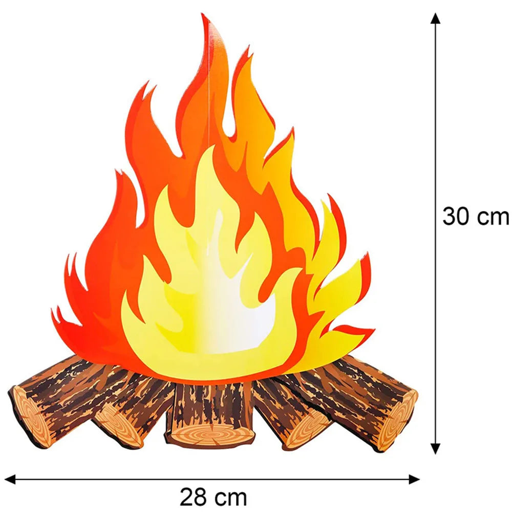 Feu de camp décoratif en papier couché multicolore