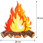 Feu de camp décoratif en papier couché multicolore