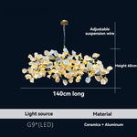 lustre suspendu moderne blanc doré petals mat cuisine salon chambre principal