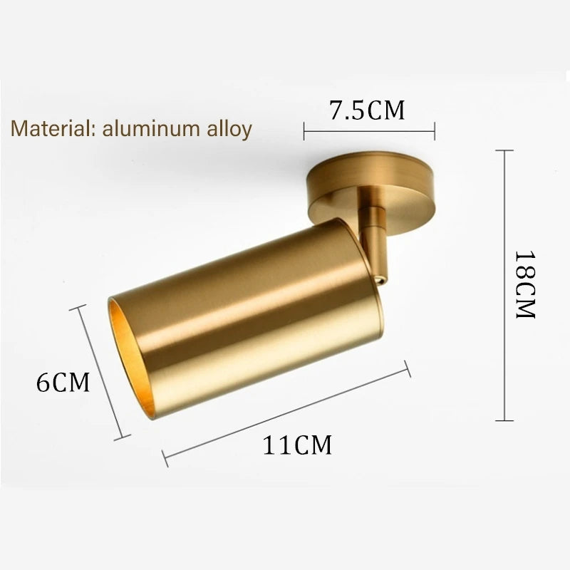 Spot moderne or poli gu10 ampoules éclairage quotidien lisse occlusion aluminium