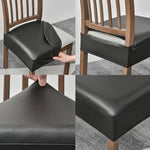 coussin chaise moderne noir uni imperméable adhésif lavable amovible polyester spandex cuisine banquet salon