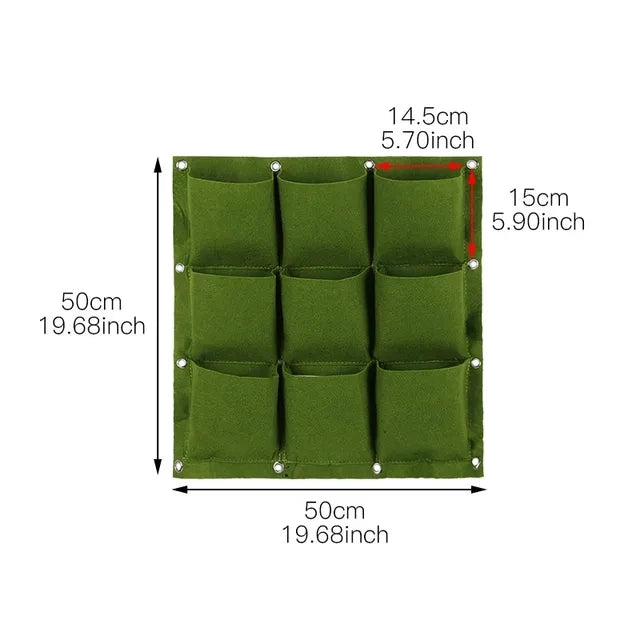 sac plantes muraux 18 poches feutre non tissé vert pratique moderne anneaux métalliquesextérieur