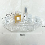 étagères salle bain transparentes texturées modernes clips fixation réutilisables acrylique