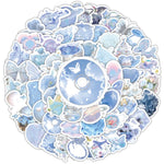 sticker mignon dessin animé bleu rose blanc papillon coeur fleur adhésif collection fantaisieCharacterSetEND