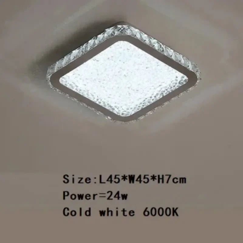 plafonnier led moderne cristaux brillants blanc doré élégant télécommande grande taille verre