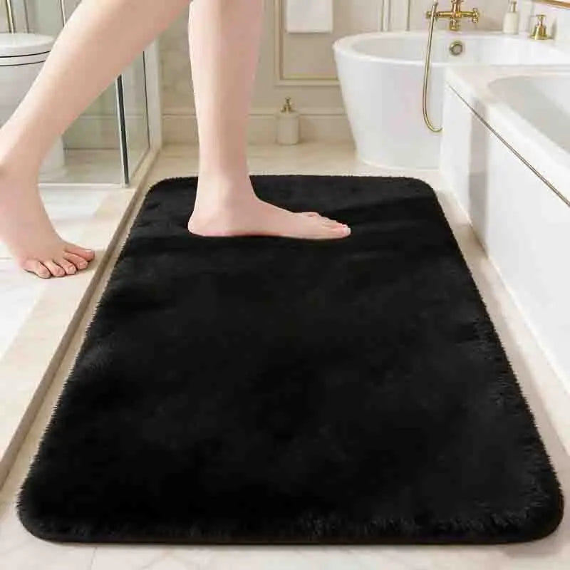tapis bain velours noir antidérapant moderne adhésif 60x90cm 50x80cm 40x60cm