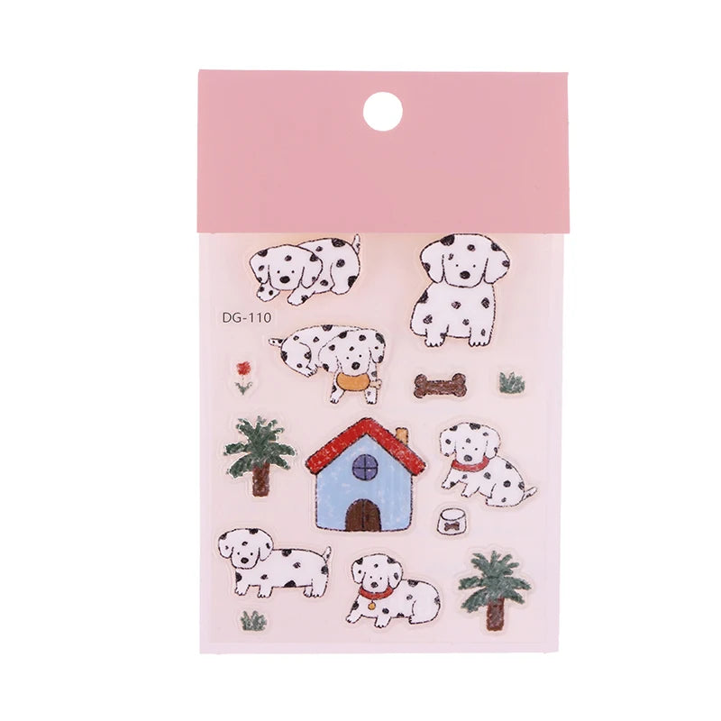 autocollants cartoon multicolores animaux objets ménagers transparents pack stickers ornement décoration planner