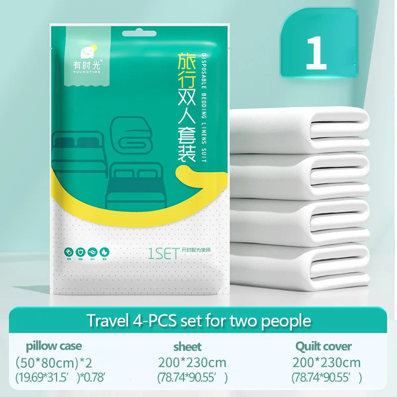 lit ensembles literie jetables draps taies oreillers blanc vert jaune minimaliste moderne