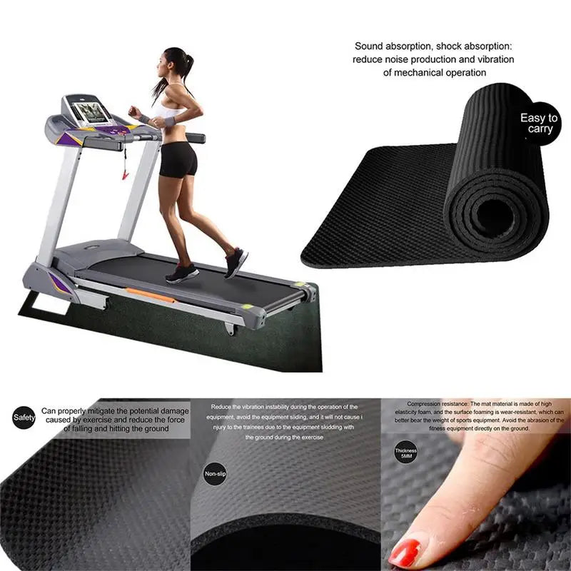 tapis sol noir texture tissée moderne entraînement force jambes abdomens 120x60cm