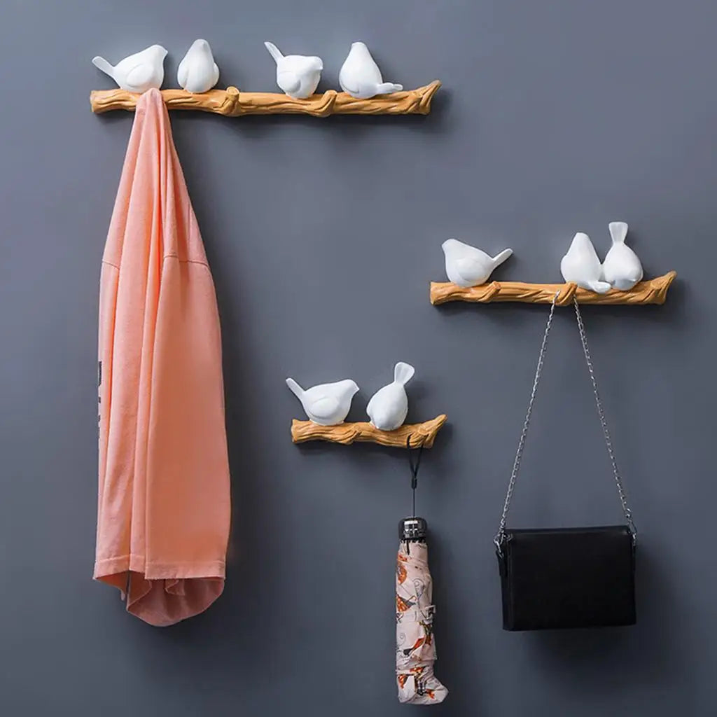 porte serviettes mural oiseaux blancs branches motifs floraux moderne adhésif serviette rose léopard sac