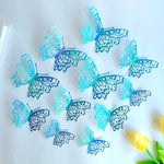papillons décoratifs transparents violet bleu or adhésifs muraux élégants artisanal chambre salon événement