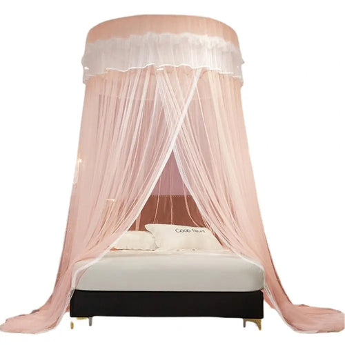 rideau lit enfant unisexe polyester coton rose vert blanc bleu violet translucide franges décoratives