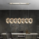 suspension lumineuse moderne or anneaux pendentif led table chambre salon restaurant lumière maison
