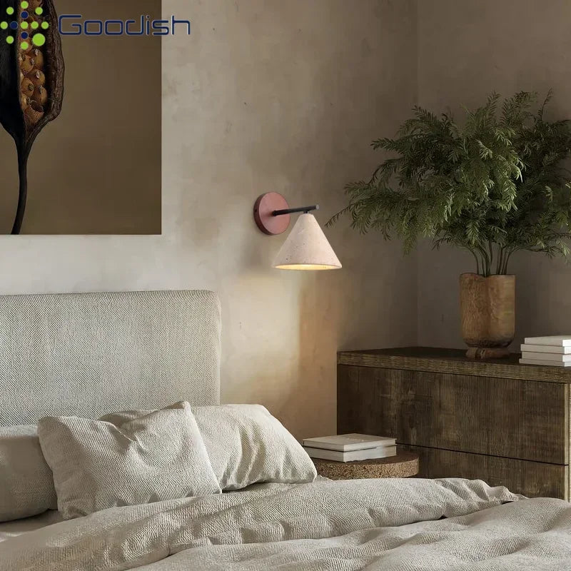 lampe murale moderne pierre naturelle marron foncé éclairage cuisine salle manger led 10 mètres