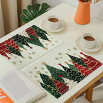 serviettes table noël motif festif arbres cadeaux flocons géométriques couleurs vives pack pièces