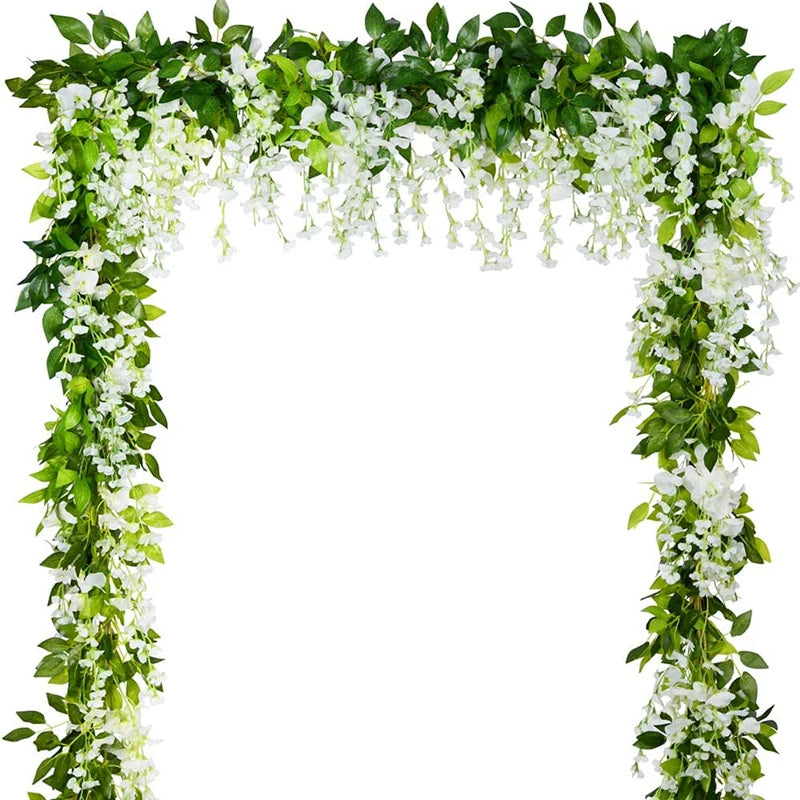 guirlande végétale hortensia vert blanc rose décoration mariage anniversaire intérieur naturelle artificielle