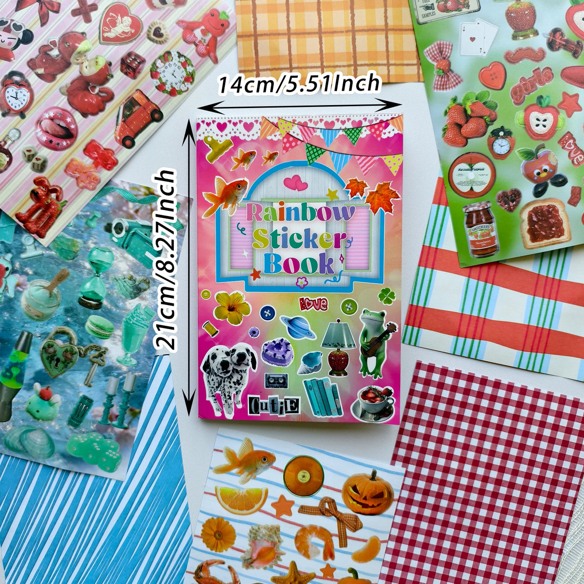 livre stickers multicolore animaux fruits adhésifs créatifs agenda bricolage álbum opaques enfants adultes