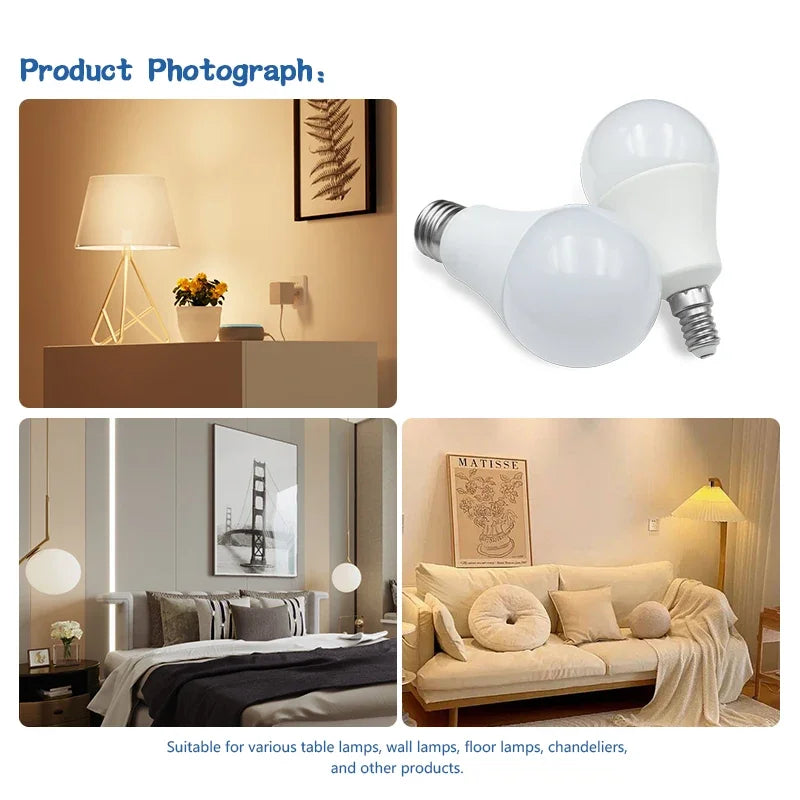 ampoule led blanche mate moderne base e27 e14 éclairage intérieur salon haute économie