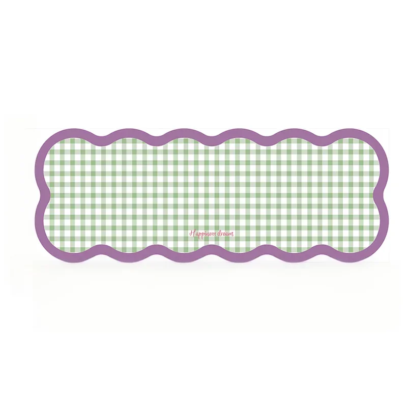 tapis moderne rose clair carreaux géométriques antidérapant polyester entrée salon chambre