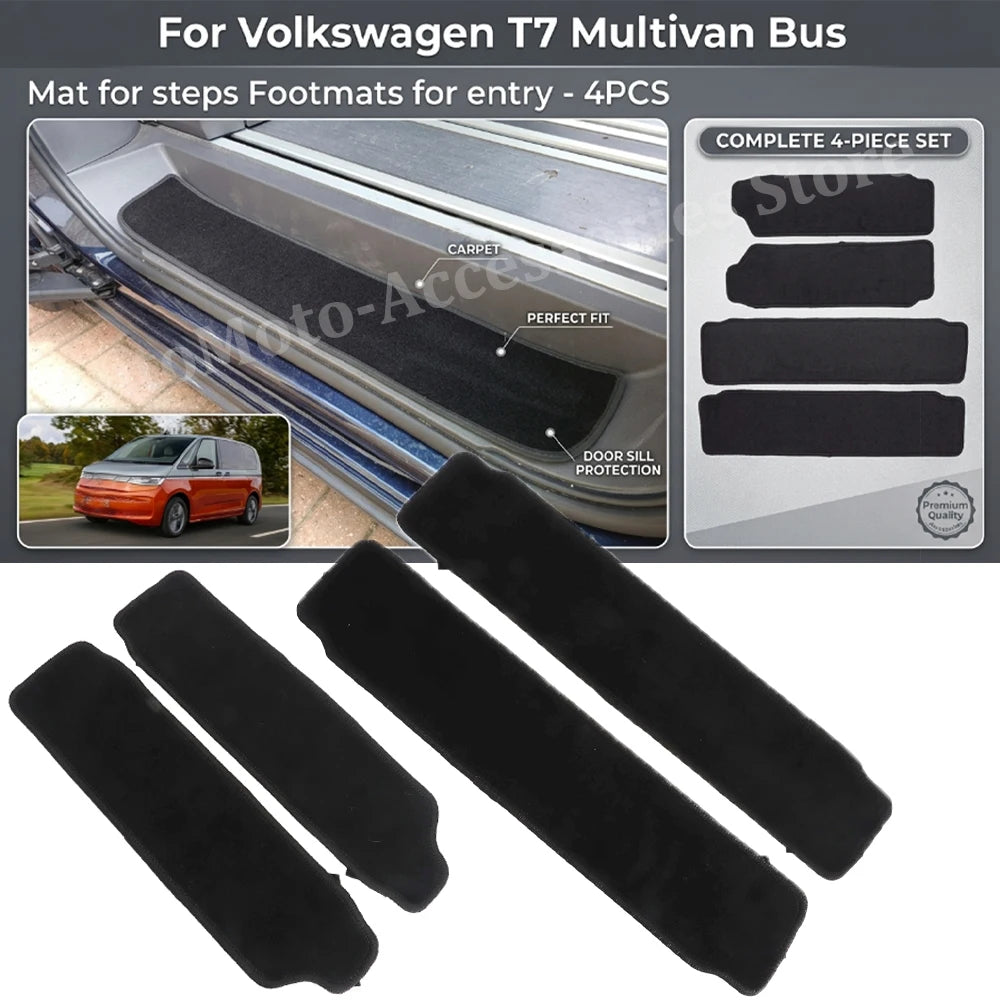 tapis sol noir velours adhésif moderne pièces Volkswagen T7 Multivan Bus
