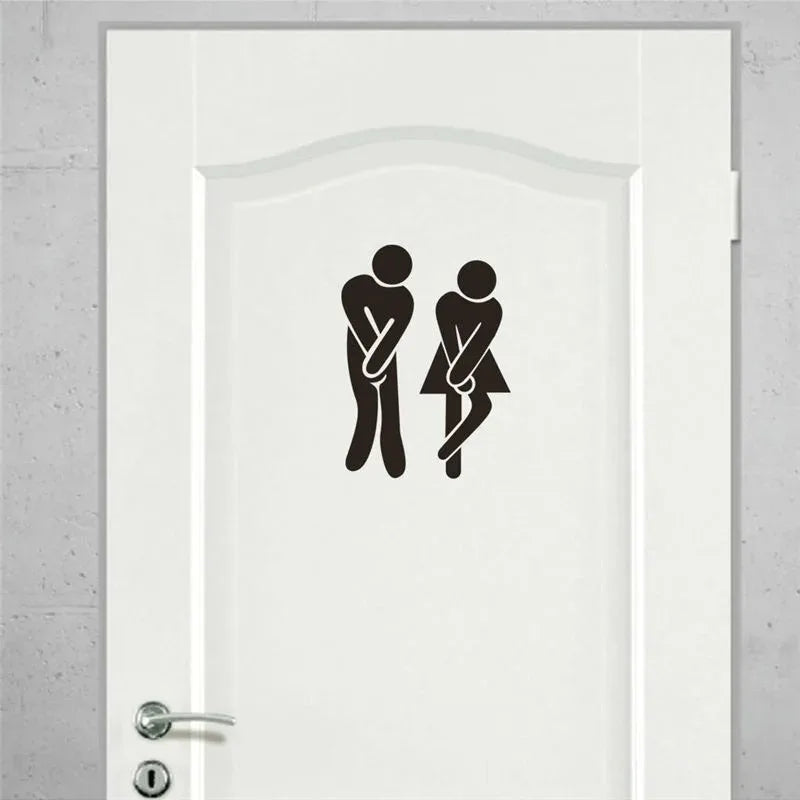 sticker autocollant visage souriant dessin animé noir salle bains décoration murale étanche pvc