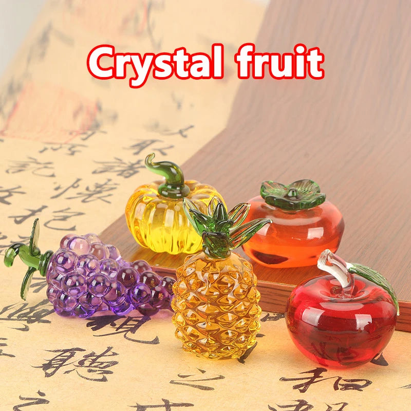 figurines fruits cristal transparentes potiron pomme raisin kaki salon chambre