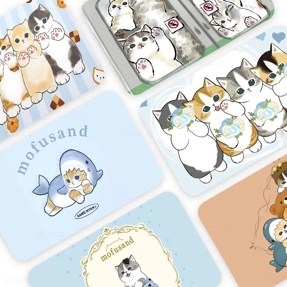 sticker carte crédit dessin animé chats biscuits mofusand waterproo