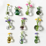 vases magnétiques transparents fleurs artificielles couleurs variées moderne minimaliste réfrigérateur maison