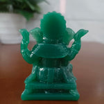 statue ganesha vert résine artisanale bouddhiste éléphant décor maison fengshui porte bonheur bronzé sculpté