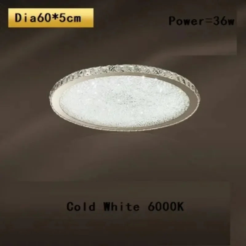 plafonnier led moderne cristaux brillants blanc doré élégant télécommande grande taille verre
