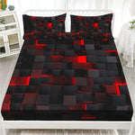 draps housse taies oreiller motifs cubes 3d moderne rouge noir futuriste qualité impression hd