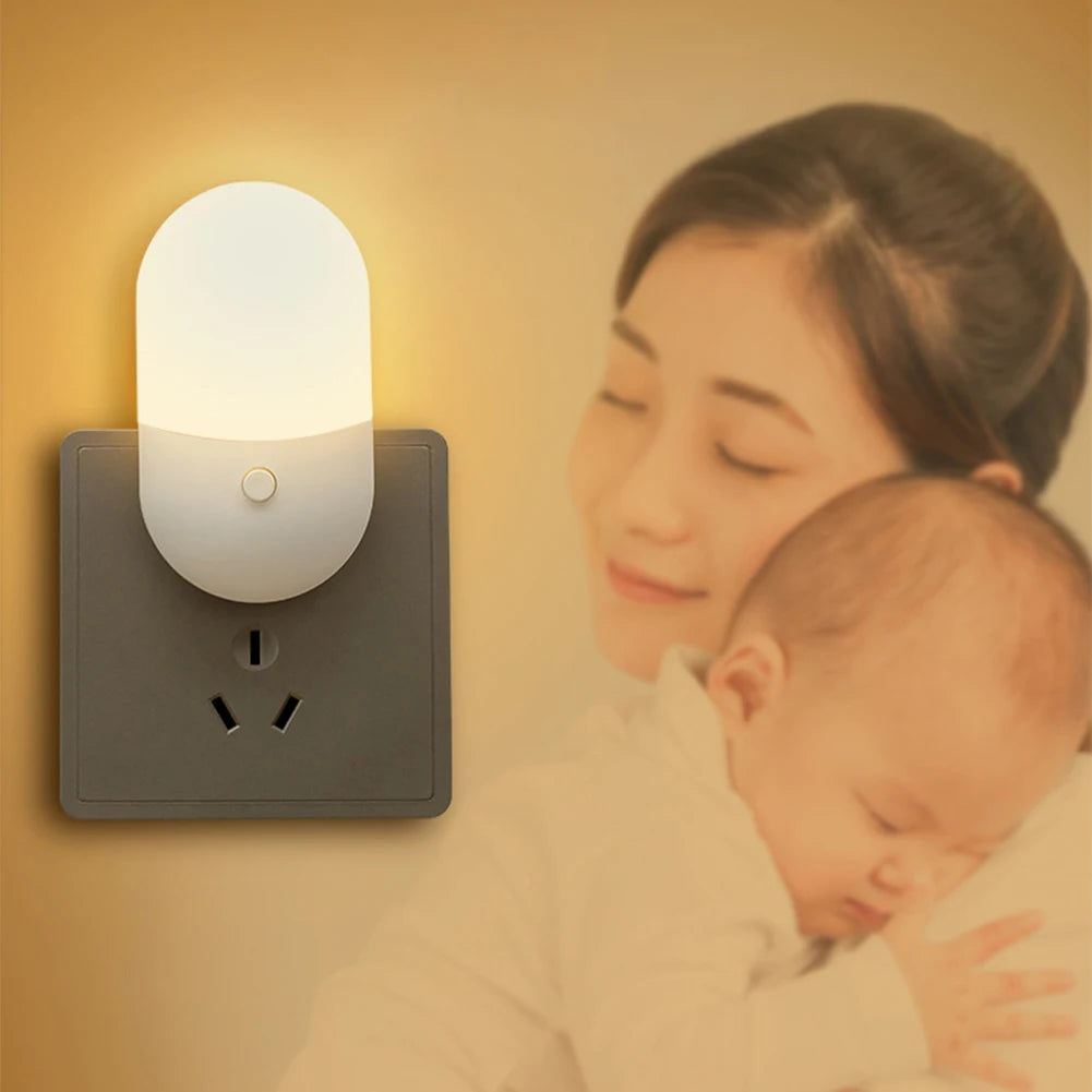 veilleuse électrique moderne blanc vert clair minimaliste chambre couloir wc led interrupteur enfant