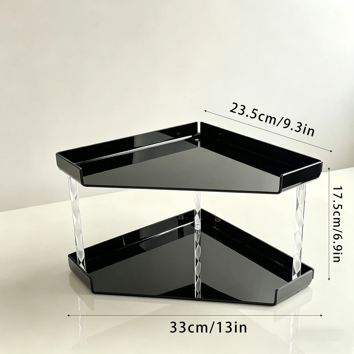 support objets transparent moderne niveaux adhésif salle bain rangement cosmétiques parfum serviettes boîte dorée