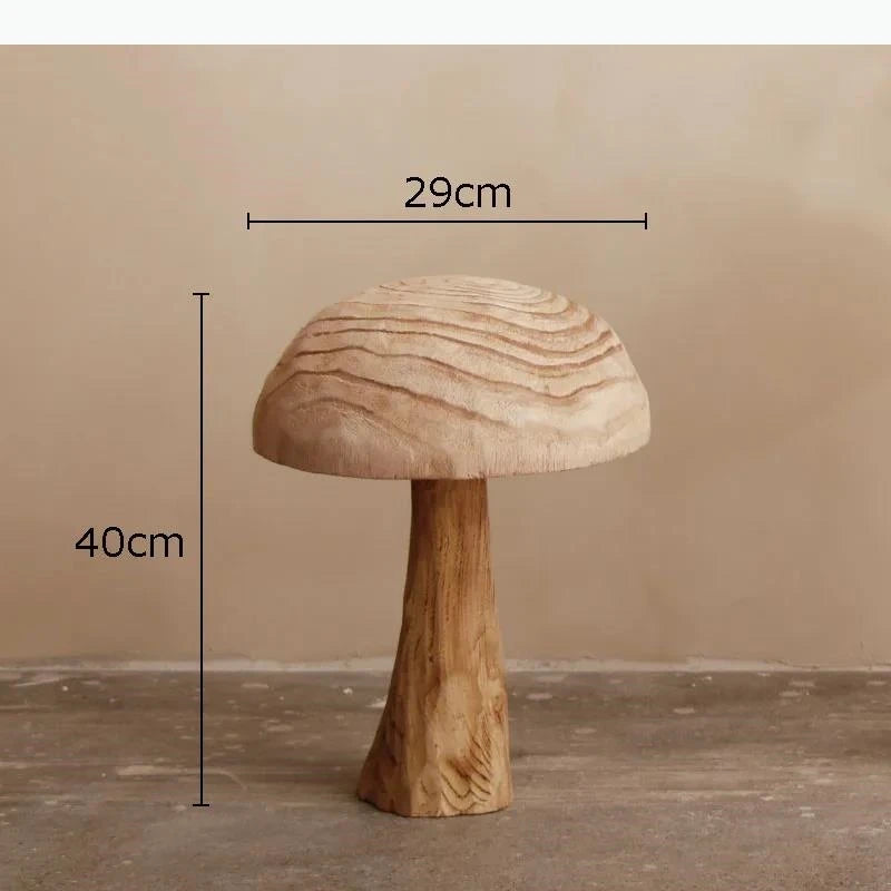 décoration moderne sculpture bois champignons artisanal plante naturelle maisonOpaque beige brun sculpture artisanale