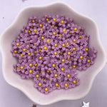miniatures fleurs multicolores simples centrer jaune decoratives artisanat mariage scrapbooking
