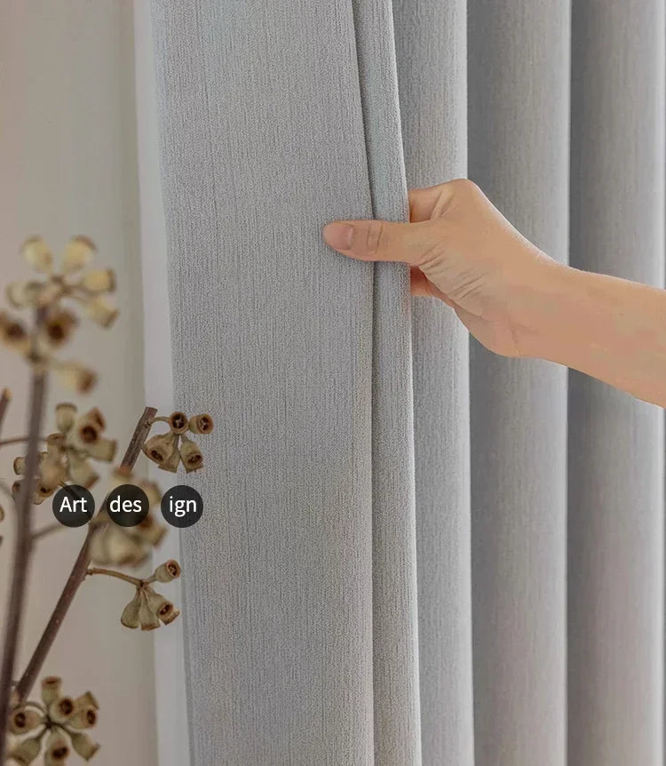 rideau moderne gris noir motif géométrique rayures opacité salon chambre fenêtre maison tissu polyester