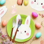 serviettes papier jetables forme lapin pâques printemps enfantins motifs visages lapins aquarelle festiveDecoration